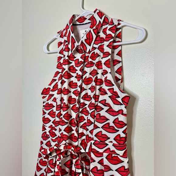 Anthropologie Ann Howell Bullard Button Down Lips Print Dress US 8 - Picture 4 of 6